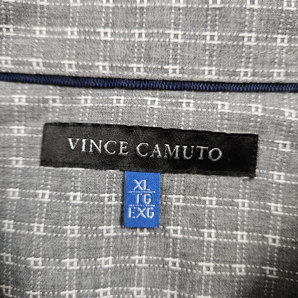 Vince Camuto Slim Fit Mixed Media Sport Shirt Medium Grey Dobby Size XL - Picture 5 of 5
